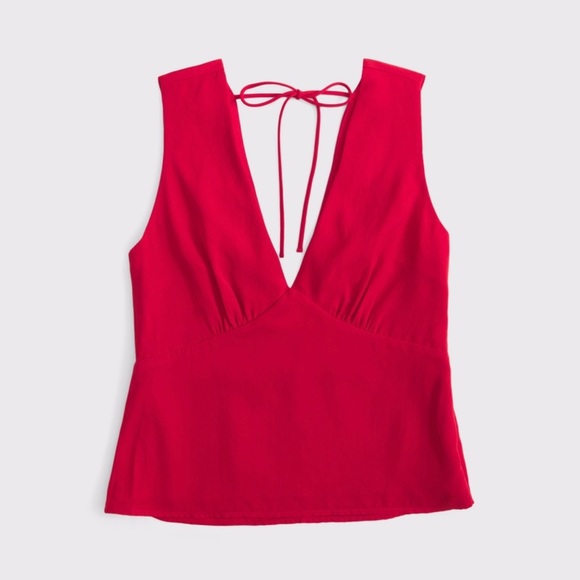 abercrombie tie back v neck top 🍒 - Picture 1 of 4